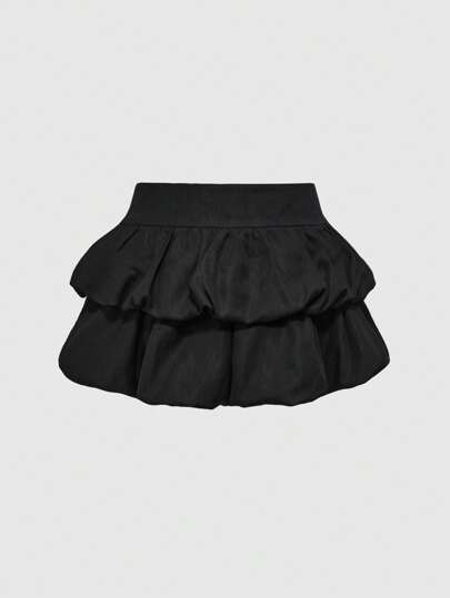 Kawaii Y2K Bubble Girl Casual Versatile Sexy Low Waist Women Mini Double Layer Ruffle Skirt, Suitable For Various Occasions
