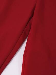 Teen Girl Letter Print Black Tee & Red Cargo Pants 2 Pieces Set