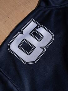 Manfinity Sport Corelite Men's Numeric Print V-Neck Short Sleeve Active Jersey T-Shirt