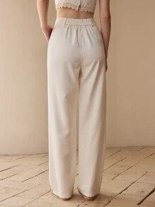 MOTF LINEN FLORAL EMBROIDERY PANTS