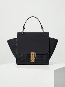 1个多功能哑光黑色斜挎包，配有链条肩带，适合女性日常生活、约会、工作等场合，包含长肩带，可作单肩包、斜挎包、手拿包使用，女士手提包，圣诞节冬季圣诞礼物 - 黑色 - 查看 1