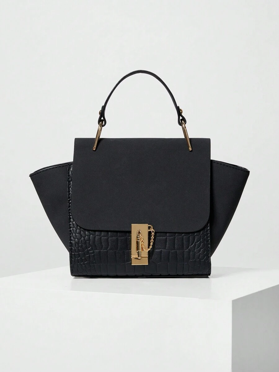 1个多功能哑光黑色斜挎包，配有链条肩带，适合女性日常生活、约会、工作等场合，包含长肩带，可作单肩包、斜挎包、手拿包使用，女士手提包，圣诞节冬季圣诞礼物 - 黑色 - 查看 1