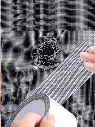 SHEIN "Waterproof Self-Adhesive Window Screen Repair Tape, Anti-Insect Mesh Patch For Dorm Doors/Curtains, Strong Adhesive Repair Tape For Torn Screens, 2M/78.74INCH Length "