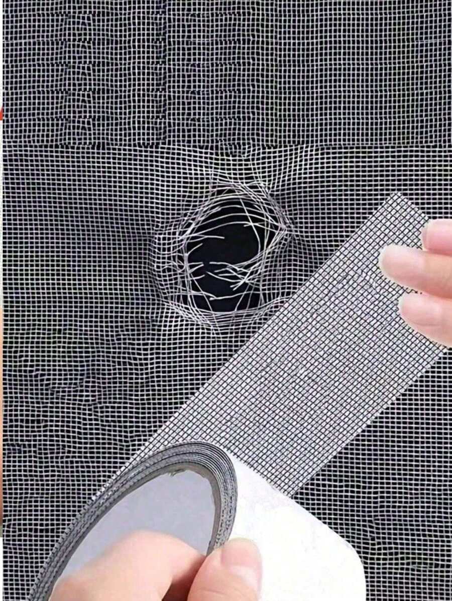 SHEIN "Waterproof Self-Adhesive Window Screen Repair Tape, Anti-Insect Mesh Patch For Dorm Doors/Curtains, Strong Adhesive Repair Tape For Torn Screens, 2M/78.74INCH Length "