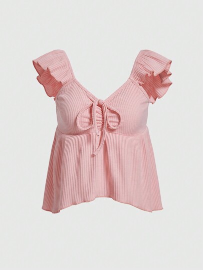 Sweetness Schöne Bluse mit Volantenschleife für Damen