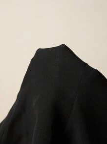 EastFlair 女士纯色圆领无袖简约 T 恤，休闲日常穿着 - 黑色 - 查看 7