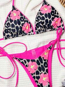 SHEIN Swim Springbreak 2025 随机印花微型两件套泳衣