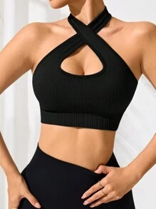Slayoga Racerback sportbeha voor dames, zwart, yoga