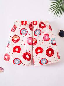 SHEIN Leap Crew 1 Piece Young Boys Boys Casual Sportswear With Macron Cartoon Donut Pattern Swimsuit Shorts Kids Outfits Young Boy Clothes Back To School Boys Set Suitable For Outdoor Swimming Kids Bathing Suits Suitable For Daily Use Suitable For School Suitable For Travel Suitable For Sports Suitable For Spring, Summer - Multicolor - View 3