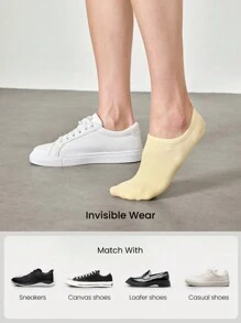 GLOWMODE 3 Pairs Invisible No-Show Socks Walk A Mile Soft Grip Daily Studio Workout Gym - Multicolor - View 5