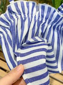 SHEIN LMoss Kids LMoss 2 件装女婴编织吊带背心和编织短裤套装