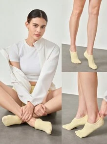 GLOWMODE 3 Pairs Invisible No-Show Socks Walk A Mile Soft Grip Daily Studio Workout Gym - Multicolor - View 9