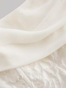 SHEIN MOD Women's Apricot Textured Open Shoulder Short Dress, Casual Summer Date Dress,Graduation Dress,Summer Clothes, Puffy Dress. Reception Dress For Bride,White Graduation Dress