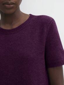 BizChic Robe droite en tricot pourpre, nouveauté été 2025, tenue de bureau décontractée pour le trajet quotidien élégant