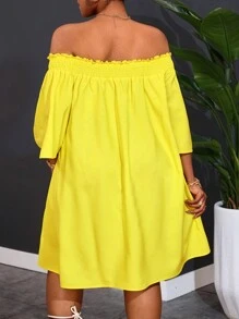 Slaydiva Plus Size Damska Elegancka Sukienka Z Odkrytymi Ramionami, Do Pracy Na Wakacje, Wakacyjna, Ołówkowa