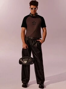 Manfinity Hypemode Men's Pentagram Printed Casual Crew Neck Short Sleeve T-Shirt