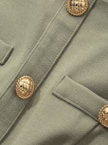 Wynsel 女士纯色方领泡泡袖中长连衣裙复活节连衣裙 - 綠色 - 查看 7