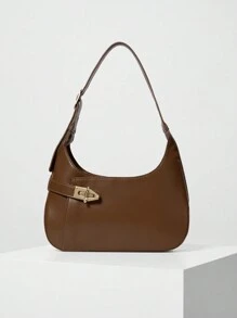 Unique Design Texture Armpit Bag Versatile Commuter Shoulder Bag Or Handbag - Mocha Brown - View 2
