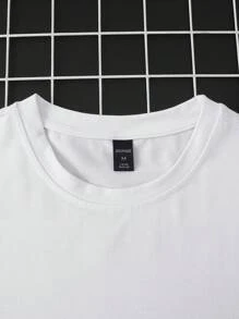 Manfinity EZcore Áo thun tay ngắn màu trơn đa năng thường ngày cỡ lớn cho nam - trắng - Xem 6