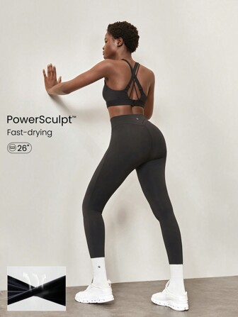 GLOWMODE 26" Powersculpt Training Leggings Medium Impact Training Workout Quick Dry Moisture Wicking Cool Feeling Gym Fall Winter