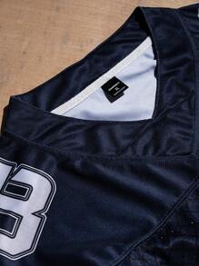 Manfinity Sport Corelite Men's Numeric Print V-Neck Short Sleeve Active Jersey T-Shirt