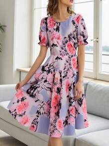 SHEIN Unity 女士随机花卉印花连衣裙长款女装