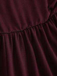 SHEIN EZwear Mono sencillo, casual y ajustado de unicolor con fruncido para mujer