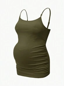 SHEIN 孕妇吊带背心，内置胸罩上衣，哺乳服，白色背心