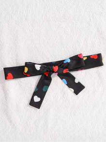 1pc Girls Colorful Heart & Cute Girl Portrait Print Cap Sleeve Mesh Dress, Teens - Multicolor - View 6