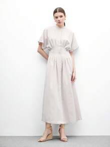 CUCCOO BIZCHIC 女士时尚杏色绒面革材质绑带踝带经典简约风格舒适坡跟凉鞋，适合通勤、约会、派对 - 杏色 - 查看 10