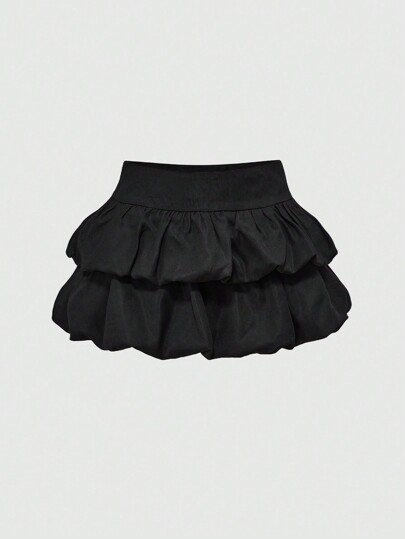 Kawaii Y2K Bubble Girl Casual Versatile Sexy Low Waist Women Mini Double Layer Ruffle Skirt, Suitable For Various Occasions