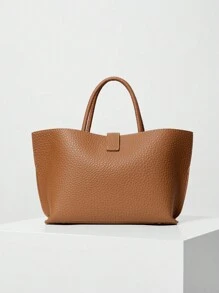 Vintage-Stil kleine Handheld gewebte Korb Tasche für Frauen, High-End und einzigartig, Frühling/Sommer Mode, kann auf Schulter oder Cross-Body getragen werden - Braun - Übersicht 3