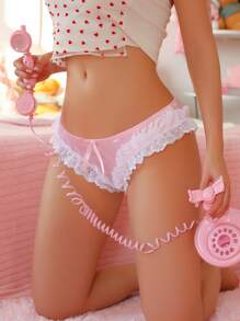 PetitDoll 1 pieza Braga con volantes dulce y linda para mujer, bikini