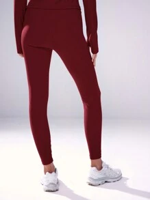 Musera Sport High Waist Leggings, Padel, Tennis, Pickleball Gym Fitness - Burgundy - View 4