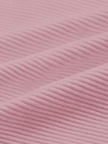 Ribbed Knit Jumpsuit With Half Zip - Rosa - View 6