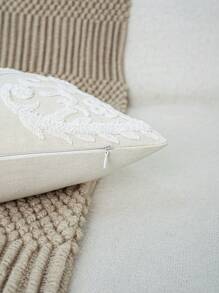 1st Polyster Canvas Kussenhoes Met Prachtig Geborduurd, Geen Kussen Kern