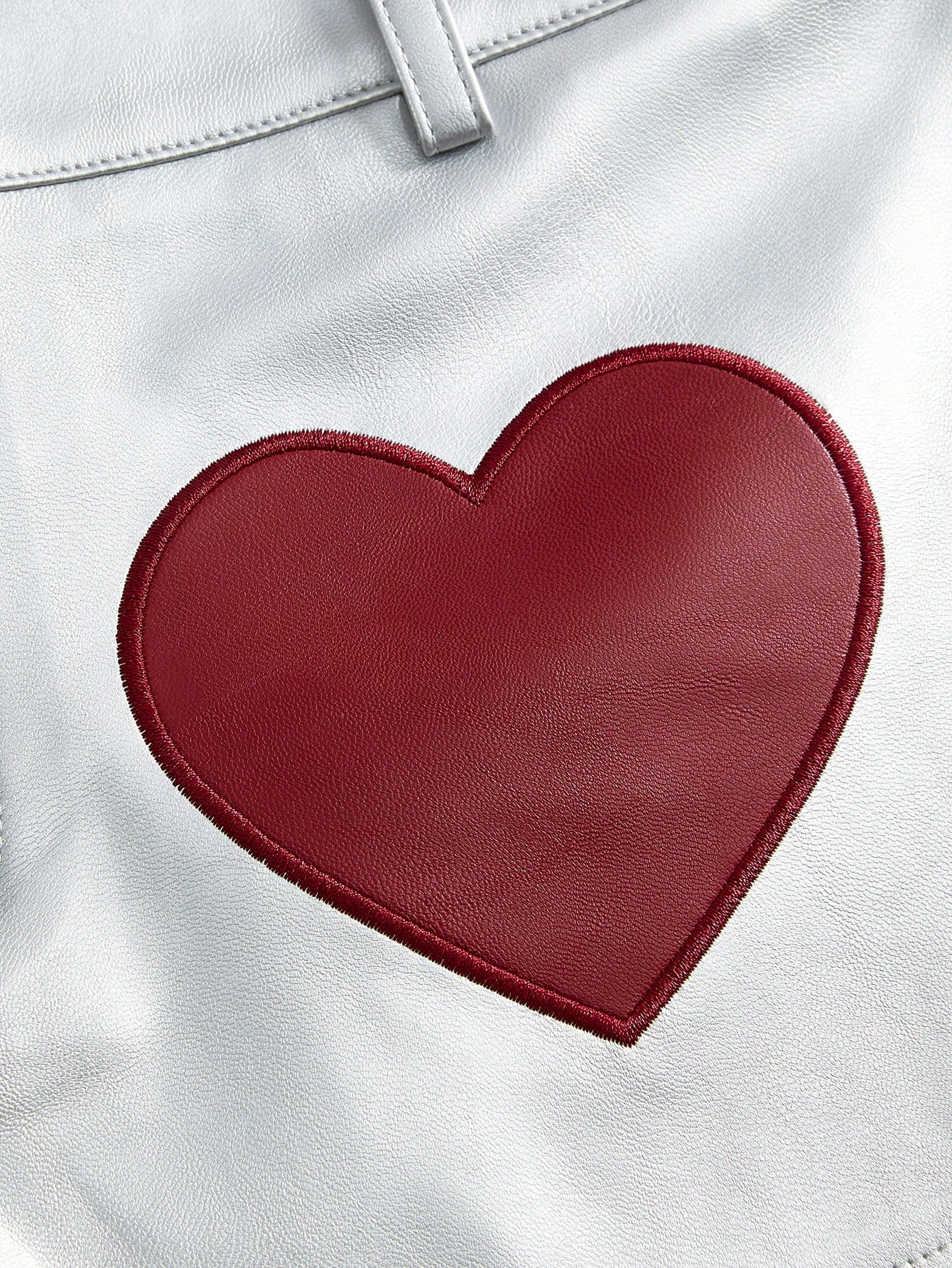 Our J-Fashion Y3k Valentine's Day Silver Heart Patch Mini
