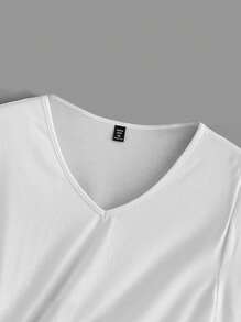 SHEIN LUNE 3 件套 V 领短袖修身大码女式 T 恤套头衫，休闲装，适合夏季 - 彩色 - 查看 8