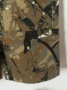 幼儿男童新款迷彩休闲工装裤，树枝图案宽松直筒牛仔短裤，时尚品牌 - 彩色 - 查看 5