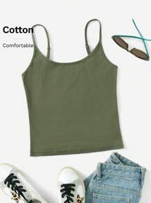SHEIN EZwear Solid Adjustable Strappy Cami Top