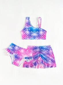 Ensemble tenue quotidienne de jeune fille décontractée : débardeur, culottes, mini-jupe, maillot de bain simple et