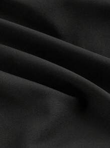 SHEIN MOD 大码黑色优雅垂坠领口系带阔腿连体裤，通勤装 - 黑色 - 查看 3