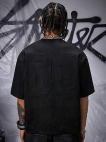 AXEPEAK Camiseta de manga corta de punto holgado con capa de aire para hombre, de verano y estilo callejero