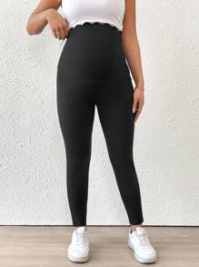 SHEIN Mallas de maternidad de cintura alta ajustable - Negro - Ver 5