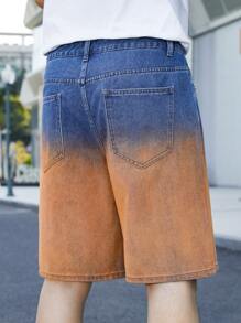 Manfinity Hypemode Heren eenvoudige voorzak met knoopsluiting, losse casual denim shorts