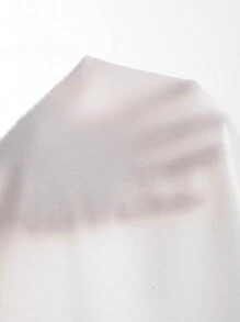 SHEIN EZwear 白色立领罗纹针织休闲 T 恤紧身衣 - 白色 - 查看 7