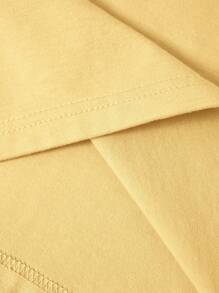 SHEIN BASICS 女士露肩修身紧身休闲晚宴连衣裙 - 黃色 - 查看 8