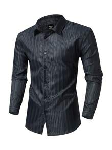 Manfinity Mode Plus Size Casual Simple Fashion Shirt For Daily Wear - Black - View 1