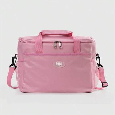 1 件可重复使用隔热保温袋，成人女士午餐盒，带可调节肩带，大容量手持午餐袋，加厚铝箔长期保冷保鲜午餐盒斜挎包，适用于学校、办公室、野餐、旅行