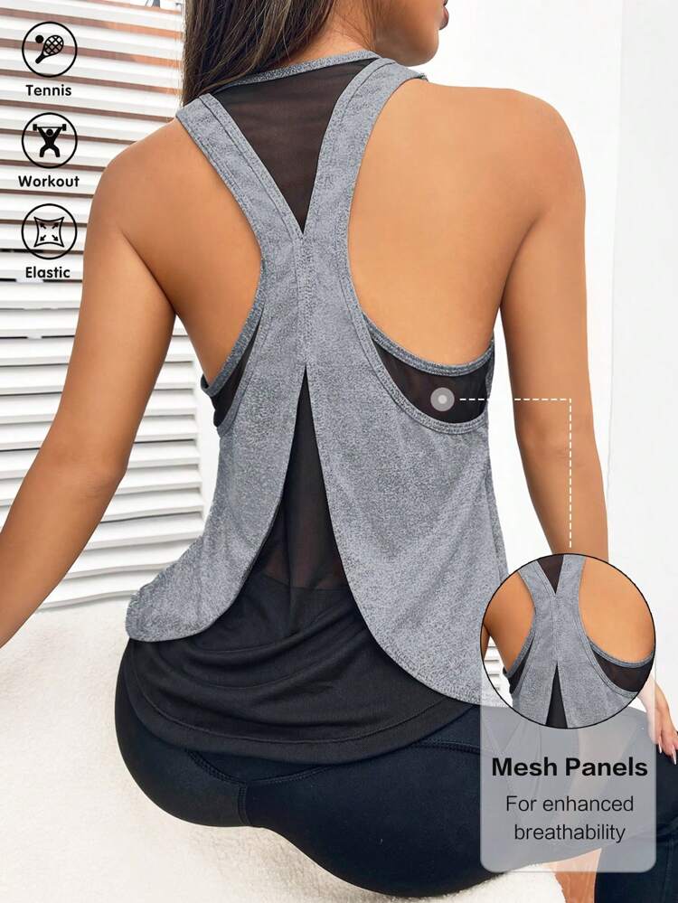 Women Solid Color Simple Seamless Daily Sports T-Shirt Gym Top Fitted Shirtworkout Tank Top